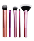 Real Techniques 4 Piece Face Base Makeup Brush Set, for Concealer, Foundation, Contour, & Setting Powder, Makeup Brushes for Blending & Buffing, & Sculpting, Travel Friendly, Gift Set, Cruelty-Free