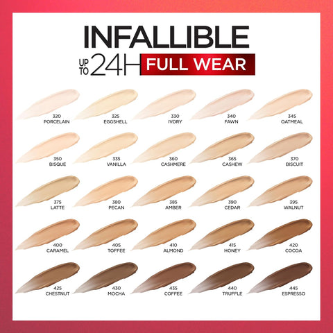 Makeup Infallible Full Wear Waterproof Matte Concealer, Full Coverage, Porcelain, 0.33 Fl. Oz.