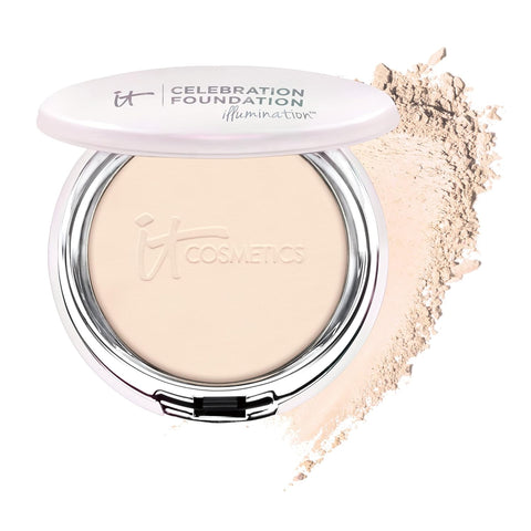 IT Cosmetics Celebration Foundation Illumination - Full-Coverage, Anti-Aging Powder Foundation - Blurs Pores, Wrinkles & Imperfections - 0.3 Oz