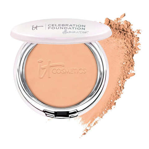 IT Cosmetics Celebration Foundation Illumination - Full-Coverage, Anti-Aging Powder Foundation - Blurs Pores, Wrinkles & Imperfections - 0.3 Oz