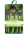 Ecotools Start the Day Beautifully 6 Piece Makeup Brush Set, Makeup Brushes for Eyeshadow, Blush, Concealer, & Foundation Application, Eco-Friendly, Gift Set, Synthetic Hair, Vegan & Cruelty-Free