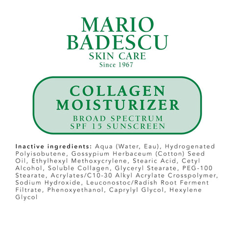 Mario Badescu Aloe, Hyaluronic and Collagen Face Moisturizer for Women and Men with Broad Spectrum SPF 15 Sunscreen, Daytime Moisturizer Face Cream, 2 Fl Oz