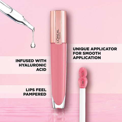 Glow Paradise Hydrating Tinted Lip Balm-In-Gloss with Pomegranate Extract & Hyaluronic Acid, Ultra-Gentle, Non-Sticky Formula, Sophisticated Rose, 0.23 Fl Oz