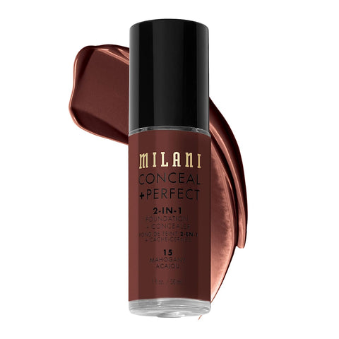 Milani Conceal + Perfect 2-In-1 Foundation + Concealer - Creamy Vanilla (1 Fl. Oz.) Cruelty-Free Liquid Foundation - Cover Under-Eye Circles, Blemishes & Skin Discoloration for a Flawless Complexion