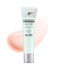 IT Cosmetics Your Skin but Better Makeup Primer+ - Extends Makeup Wear, Hydrates Skin, Refines the Look of Pores - with Glycerin, Bark Extract & Ginger Root Extract - Oil-Free Formula - 1 Fl Oz