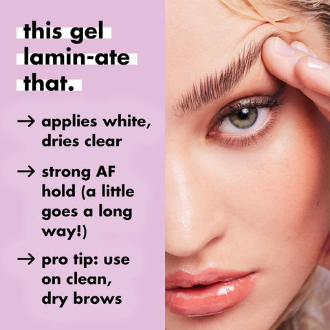 Brow Laminating Gel, Strong-Hold, Clear-Drying & Water-Resistant Brow Gel Creates Laminated Brows, Comb & Sculpt Brows, Vegan & Cruelty-Free