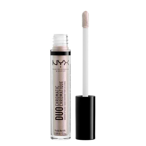 NYX PROFESSIONAL MAKEUP Duo Chromatic Lip Gloss - Spring It On, Sheer Deep Pink Base with Gold Duo Chrome