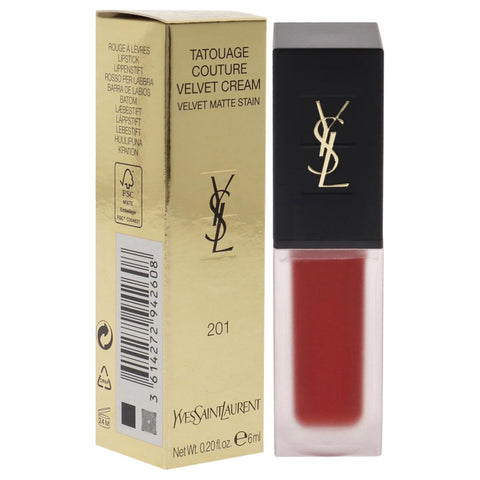 Yves Saint Laurent Tatouage Couture Velvet Matte Cream - 201 Rouge Tatouage Lipstick Women 0.2 Oz