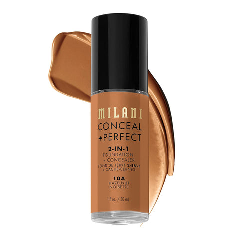 Milani Conceal + Perfect 2-In-1 Foundation + Concealer - Creamy Vanilla (1 Fl. Oz.) Cruelty-Free Liquid Foundation - Cover Under-Eye Circles, Blemishes & Skin Discoloration for a Flawless Complexion