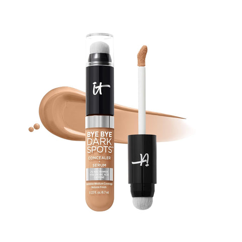 IT Cosmetics Bye Bye Dark Spots Concealer + Brightening Serum – 2% Niacinamide, Hyaluronic Acid & Caffeine - Medium Coverage, Natural Finish, All Skin Types - 0.22 Fl Oz