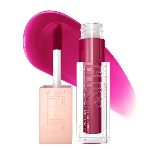 Maybelline Lifter Gloss, Hydrating Lip Gloss with Hyaluronic Acid, Ice, Pink Neutral, 0.18 Ounce