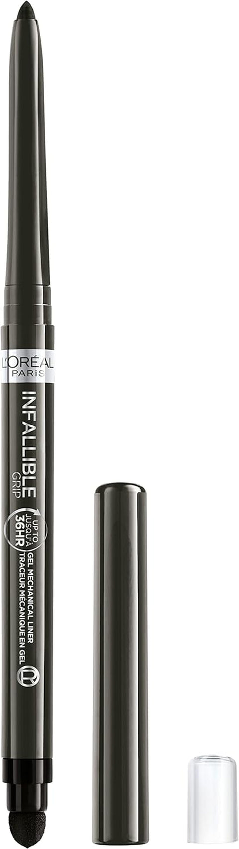 Infallible Grip Mechanical Gel Eyeliner Pencil, Smudge-Resistant, Waterproof Eye Makeup with up to 36HR Wear, Intense Black, 0.01 Oz