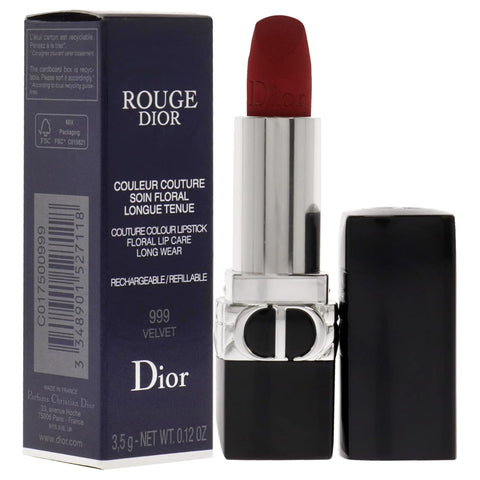 Christian Dior Rouge Dior Couture Lipstick - 999 Velvet Lipstick (Refillable) Women 0.12 Oz