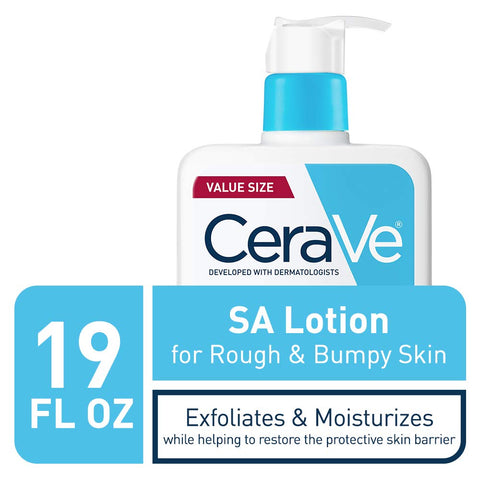 Cerave SA Lotion for Rough & Bumpy Skin | Vitamin D, Hyaluronic Acid, Lactic Acid, Niacinamide & Salicylic Acid Lotion | Rough and Bumpy Skin Lotion |Gentle Exfoliating Body Lotion | 19 Ounce