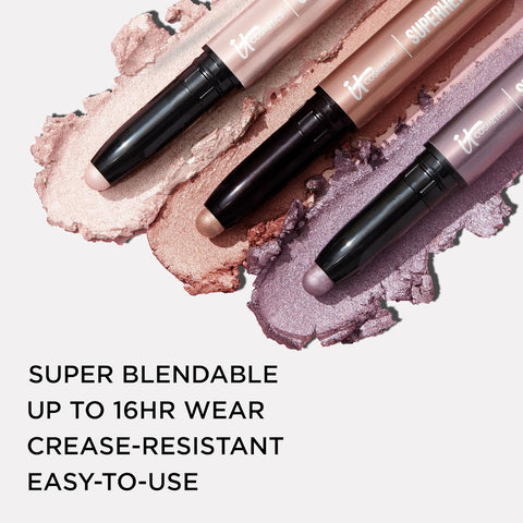 IT Cosmetics Superhero No-Tug Waterproof Eyeshadow Stick - Longwear Blendable Cream with Built-In Primer Suitable for Sensitive Eyes 0.05 Oz