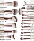 Makeup Brushes, 18 Pcs Professional Premium Synthetic Make up Brushes, Foundation Powder Concealers Eye Shadows Makeup Brush Set (Champagne Gold)