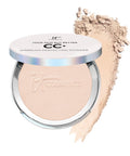 IT Cosmetics CC+ Airbrush Perfecting Powder Foundation - Buildable Full Coverage of Pores & Dark Spots - Hydrating Face Makeup with Hydrolyzed Collagen & Niacinamide - 0.33 Oz