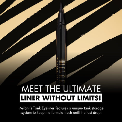 Milani the Tank Liquid Eyeliner - No-Skip, Waterproof, Long Lasting, Smudgeproof, Black, Cruelty-Free, 12 Hour Wear, Tips & Tricks