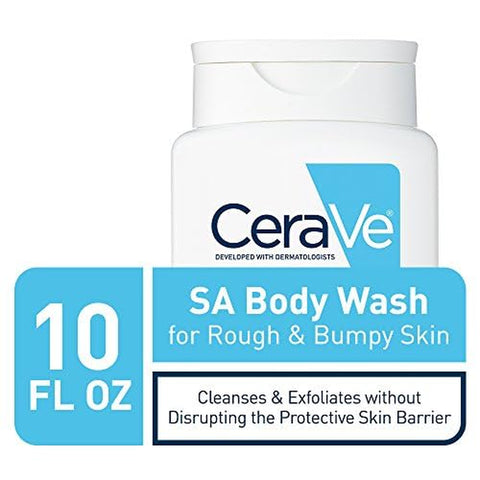 Cerave Body Wash with Salicylic Acid | Fragrance Free Body Wash to Exfoliate Rough and Bumpy Skin | Allergy Tested | 10 Ounce