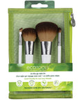 Ecotools On-The-Go Makeup Brush Kit, Travel-Friendly Brush Set, Mini-Size Makeup Tools for Powders, Blush, Bronzer, & Eyeshadows, Eco-Friendly, Synthetic Bristles, Cruelty-Free & Vegan, 5 Piece Set