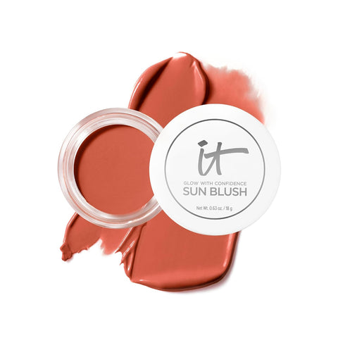 IT Cosmetics Glow with Confidence Sun Cream Blush - Blendable & Buildable Blush + Bronzer for a Pop of Sun-Blushed Color - 24HR Hydration with Hyaluronic Acid, Peptides & Vitamin E- 0.63 Oz