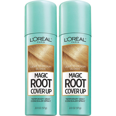 Hair Color Root Cover up Temporary Gray Concealer Spray Light Brown (Pack of 2) (Packaging May Vary)