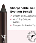 IT Cosmetics Superhero No-Tug Gel Eyeliner - Waterproof, Blendable Formula - All Day Wear - Sharpenable Eye Pencil - 0.042 Oz