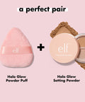 Halo Glow Powder Puff, Soft, Reusable Powder Puff for Applying Loose or Pressed Powders, Easily Conforms to the Face, Vegan & Cruelty-Free