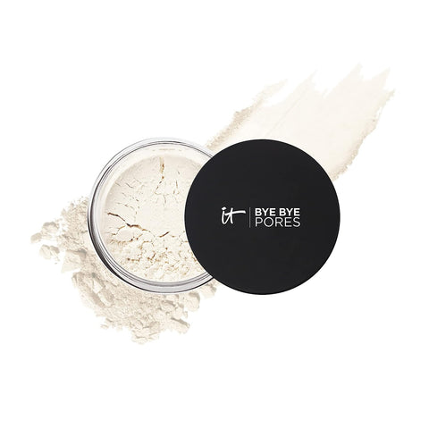 IT Cosmetics Bye Bye Pores – Poreless Finish Loose Setting Powder Makeup – Translucent Blurring Powder for All Skin Tones – Face Powder with Peptides, Silk, Collagen & Antioxidants – 0.23 Oz