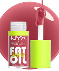 NYX PROFESSIONAL MAKEUP Fat Oil Lip Drip, Moisturizing, Shiny and Vegan Tinted Lip Gloss - Supermodel (Shimmering Magenta)