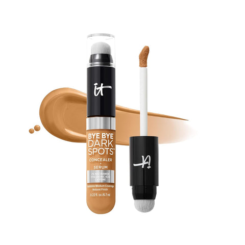 IT Cosmetics Bye Bye Dark Spots Concealer + Brightening Serum – 2% Niacinamide, Hyaluronic Acid & Caffeine - Medium Coverage, Natural Finish, All Skin Types - 0.22 Fl Oz