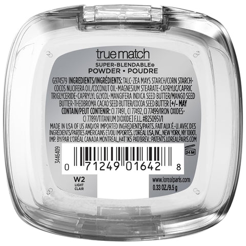 True Match Super Blendable Oil Free Foundation Powder, W2 Light, 0.33 Oz, Packaging May Vary