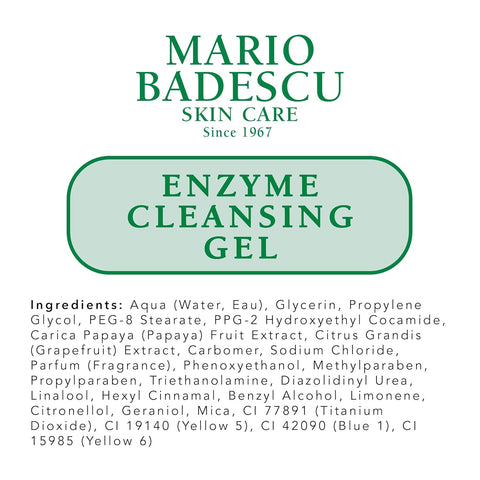 Mario Badescu Enzyme Cleansing Gel for All Skin Types, Oil-Free Face Wash with Grapefruit & Papaya Extract, Remove Excess Oil & Surface Impurities