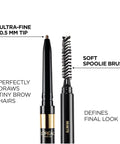 Makeup Brow Stylist Definer Waterproof Eyebrow Pencil, Ultra-Fine Mechanical Pencil, Draws Tiny Brow Hairs and Fills in Sparse Areas and Gaps, Dark Brunette, 0.003 Ounce (Pack of 1)