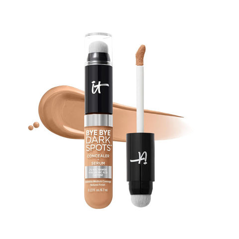 IT Cosmetics Bye Bye Dark Spots Concealer + Brightening Serum – 2% Niacinamide, Hyaluronic Acid & Caffeine - Medium Coverage, Natural Finish, All Skin Types - 0.22 Fl Oz