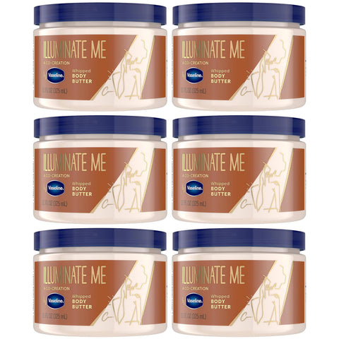 Vaseline Illuminate Me Shea Butter Whipped Body Butter for Melanin Rich Skin Provides 24 Hour Moisturization for Dry Skin 11 Oz