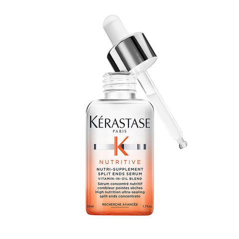 Kerastase Nutritive Nutri-Supplement Hydrating Split Ends Serum | Seals & Reduces Split Ends | Reduces Breakage for Instant Smoothness | with Plant-Based Proteins & Niacinamide | for Dry Hair | 1.7 Fl Oz