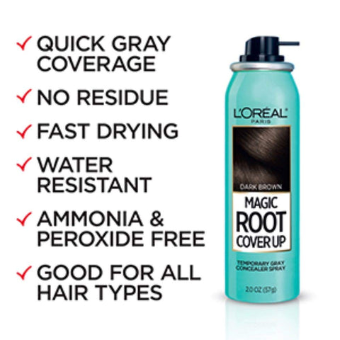 Hair Color Root Cover up Temporary Gray Concealer Spray Light Brown (Pack of 2) (Packaging May Vary)