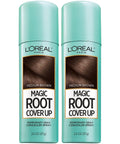 Hair Color Root Cover up Temporary Gray Concealer Spray Light Brown (Pack of 2) (Packaging May Vary)