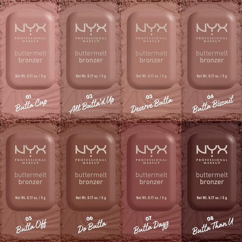 NYX PROFESSIONAL MAKEUP Matte Buttermelt Bronzer, Longwear Face Makeup with up to 12 Hours of Wear, Vegan Formula - Butta Biscuit