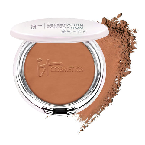 IT Cosmetics Celebration Foundation Illumination - Full-Coverage, Anti-Aging Powder Foundation - Blurs Pores, Wrinkles & Imperfections - 0.3 Oz