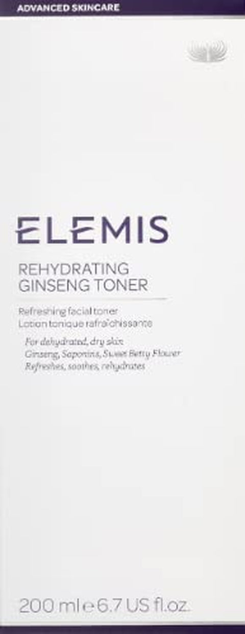 ELEMIS Rehydrating Ginseng Toner | Alcohol-Free Nourishing Facial Treatment Refreshes, Soothes, and Moisturizes Skin for a Radiant Complexion | 200 Ml