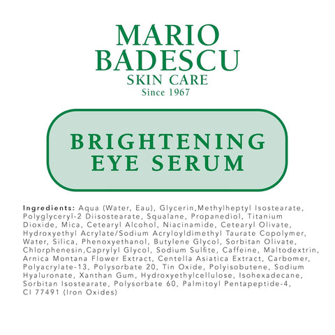 Mario Badescu Brightening & Revitalizing under Eye Serum, anti Aging & Hydrating, Reduces the Appearance of Fine Lines & Dark Circles with Caffeine and Squalane, 0.5 Oz