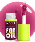 NYX PROFESSIONAL MAKEUP Fat Oil Lip Drip, Moisturizing, Shiny and Vegan Tinted Lip Gloss - Supermodel (Shimmering Magenta)