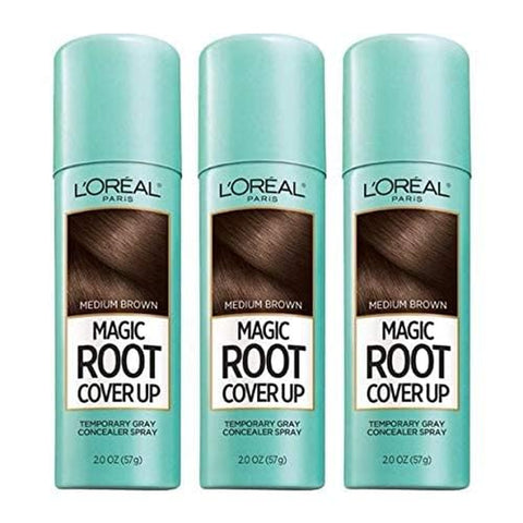 Hair Color Root Cover up Temporary Gray Concealer Spray Light Brown (Pack of 2) (Packaging May Vary)