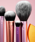 Real Techniques Makeup Brush Set with 2 Sponge Blenders, Multiuse Brushes, for Eyeshadow, Foundation, Blush, Highlighter, and Concealer, 6 Piece Makeup Brush Set