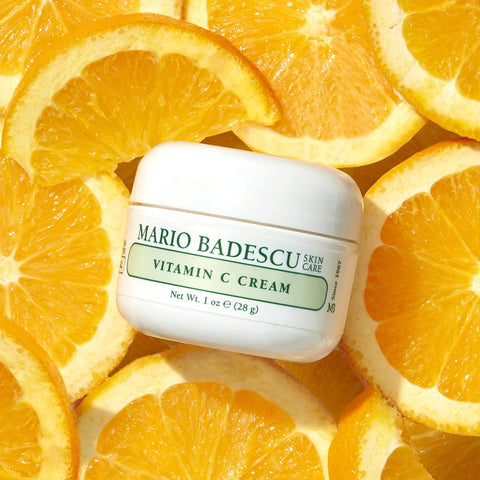 Mario Badescu Vitamin C Cream | Lightweight Face Moisturizer Enriched with Niacinamide for All Skin Types | Visibly Reduces Signs of Aging | 1 Fl Oz