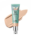 IT Cosmetics CC+ Cream Natural Matte Foundation with SPF 40 - Shine-Reducing & Long-Wear Full Coverage Foundation for Oily Skin - with Hyaluronic Acid - Fragrance Free & Non-Comedogenic - 1.08 Fl Oz