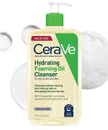 Cerave Hydrating Foaming Oil Cleanser | Moisturizing Oil Cleanser for Face & Body | Squalane Oil + Hyaluronic Acid + Ceramides | for Dry to Very Dry Skin | Fragrance Free & Residue Free | 19 FL Oz