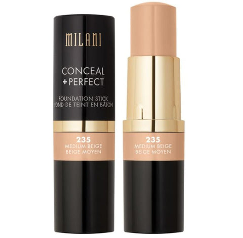 Milani Conceal + Perfect Foundation Stick - Sand Beige (0.46 Ounce) Vegan, Cruelty-Free Cream Foundation - Cover Under-Eye Circles, Blemishes & Skin Discoloration for a Flawless Finish